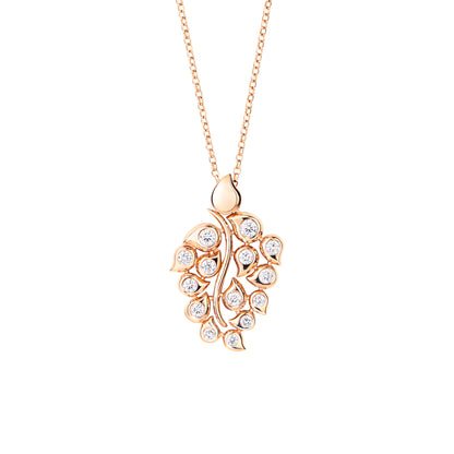 SNOWFLAKES Anhänger Leaf Classic 'Candy', Roségold • Edelsteine von Tamara Comolli (P-SF-L-ClCan-rg)