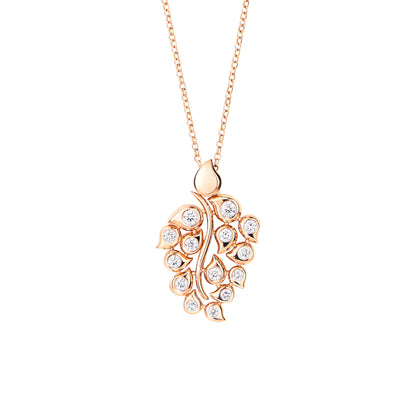 SNOWFLAKES Anhänger Leaf Classic 'Wildberry', Roségold • Diamant • Saphir von Tamara Comolli (P-SF-L-ClWB-rg)