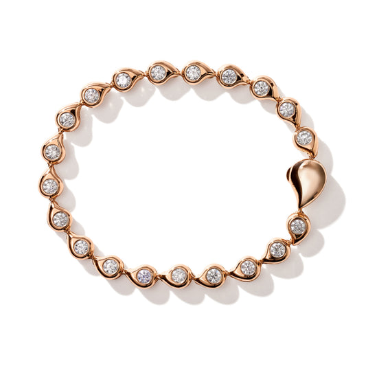 SNOWFLAKES Armband Rivière Classic / 'Blush' , Roségold • Diamant • Saphir von Tamara Comolli (B-SF-Riv-Cl-Blu-rg)