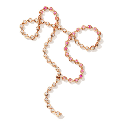SNOWFLAKES Collier Rivière Classic 'Blush' , Roségold • Diamant • Saphir von Tamara Comolli (C-SF-Riv-Cl-Blu-rg)