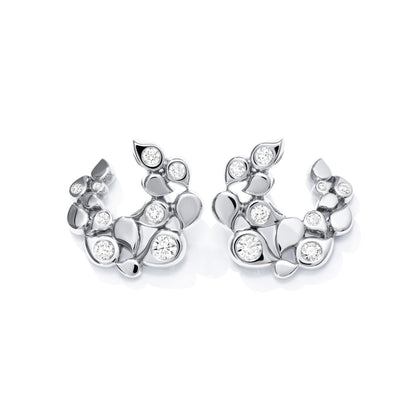 SNOWFLAKES Hoop Classic alternating Earrings, Weißgold • Diamant von Tamara Comolli (E-SF-Ho-Cl-alt-wg)