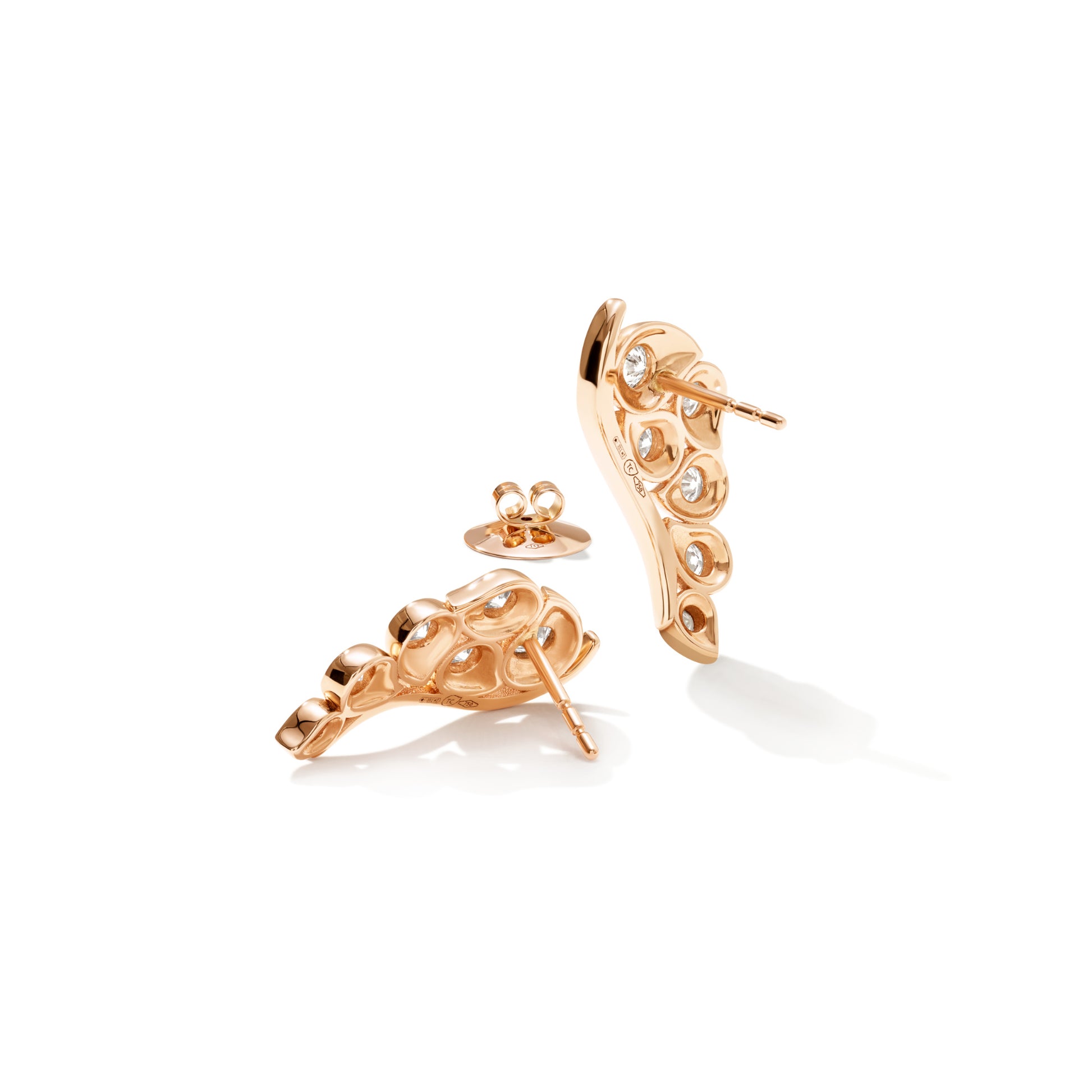 SNOWFLAKES Leaf Classic Earrings, Bicolor-Gold • Diamant von Tamara Comolli (E-SF-L-Cl-rg)