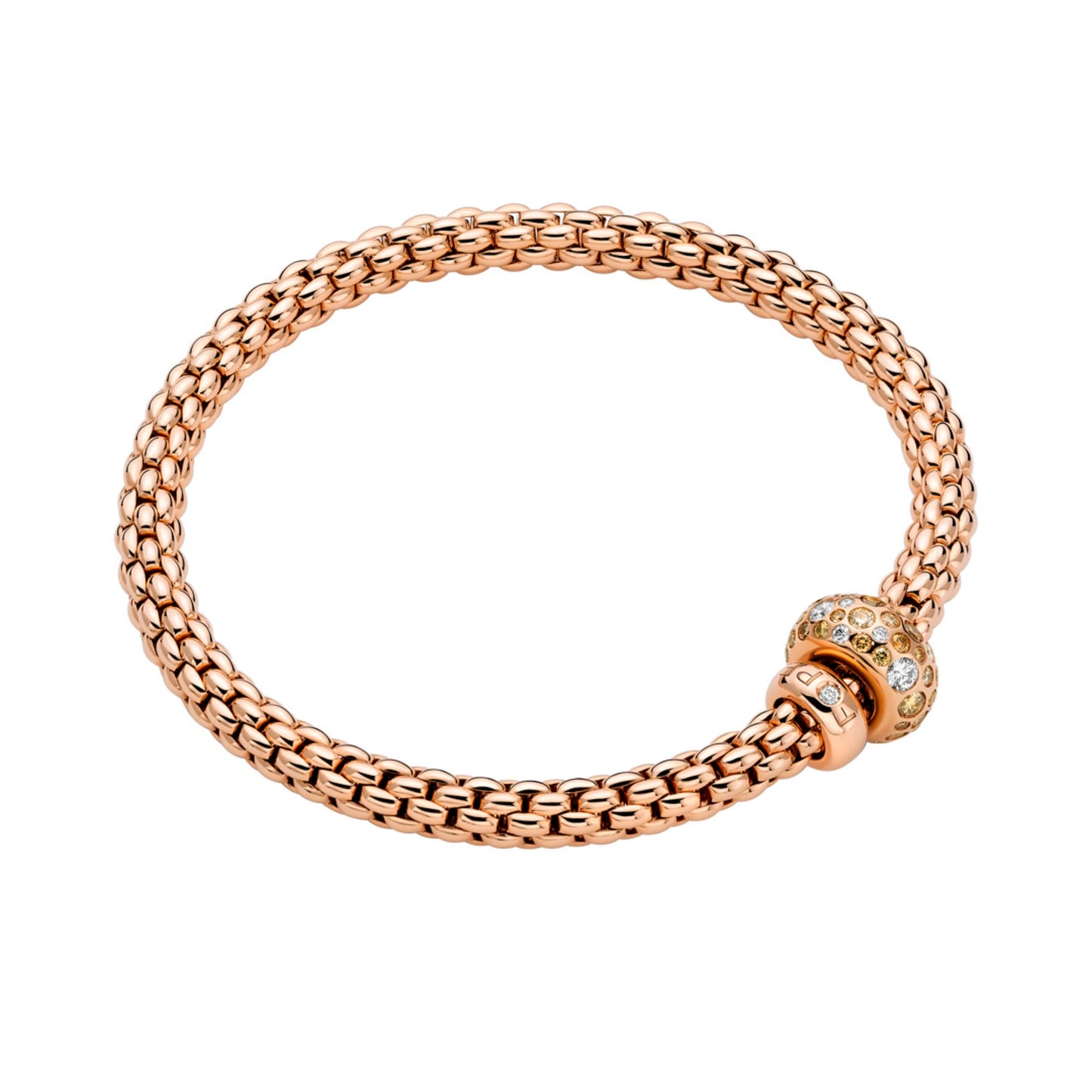 Solo Flex'it Armband mit weißen und braunen Diamanten, Roségold • Diamant von FOPE (61206BX_PW_R_RRX_0XS)