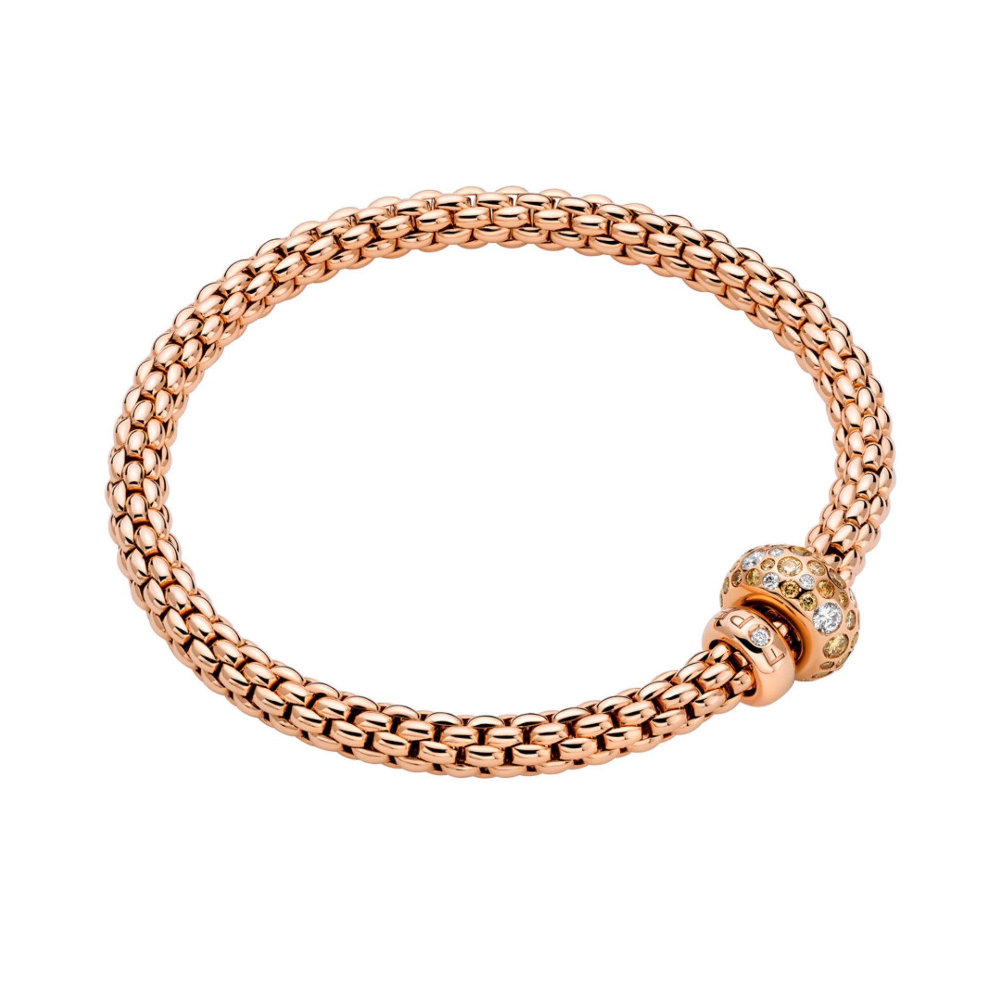 Solo Flex'it Armband mit weißen und braunen Diamanten, Roségold • Diamant von FOPE (61206BX_PW_R_RRX_0XS)