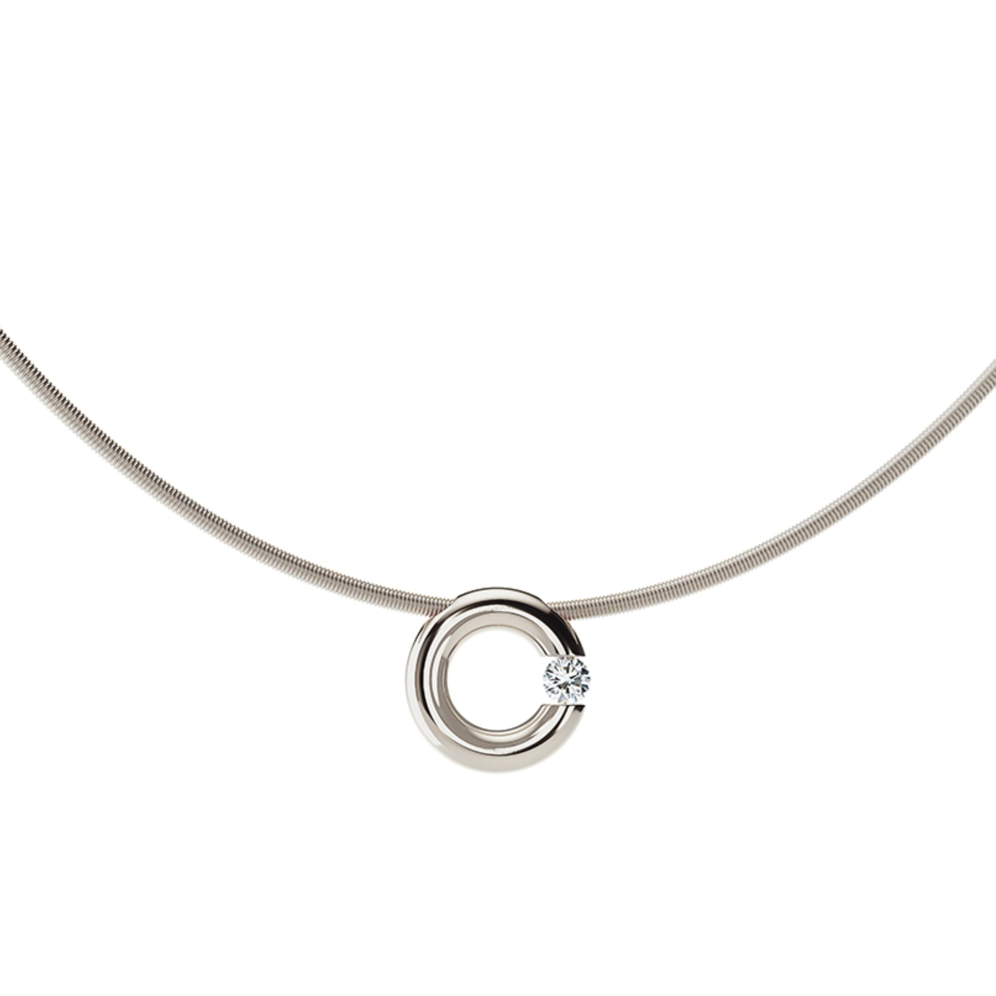 Spannring® Anhänger  • Diamant von Niessing (N353924-12mm-0.1ct-gloss-fg)