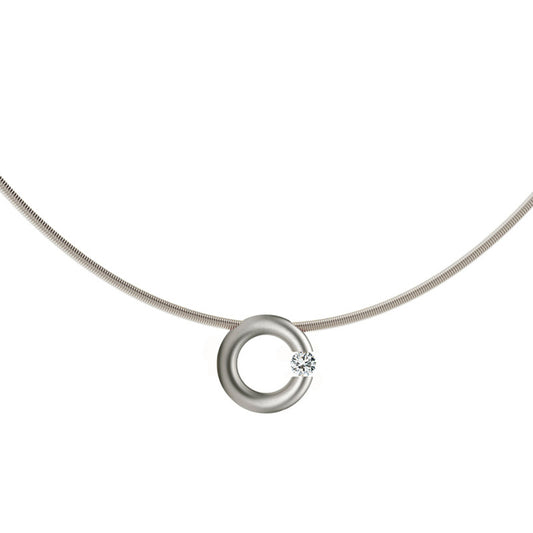 Spannring® Anhänger  • Diamant von Niessing (N353924-12mm-0.1ct-satin-fg)