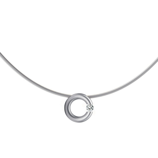 Spannring® Anhänger , Platin • Diamant von Niessing (N353924-12mm-0.1ct-satin-pt)