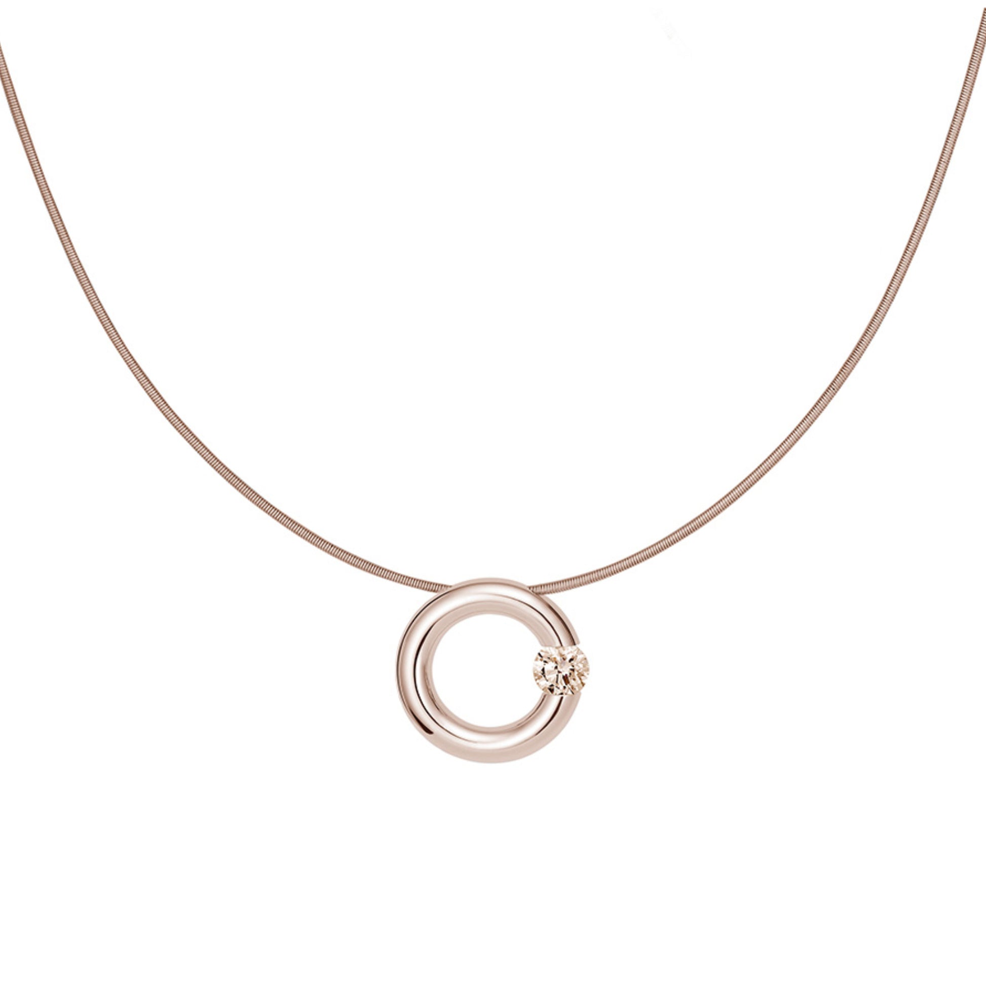 Spannring® Anhänger  • Diamant von Niessing (N353924-14mm-0.16ct-cinnamon-gloss-rw)