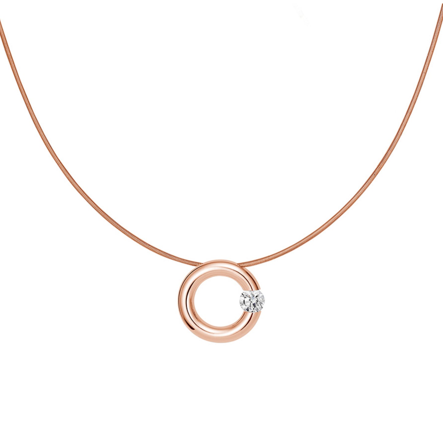 Spannring® Anhänger  von Niessing (N353924-14mm-0.16ct-gloss-cr)