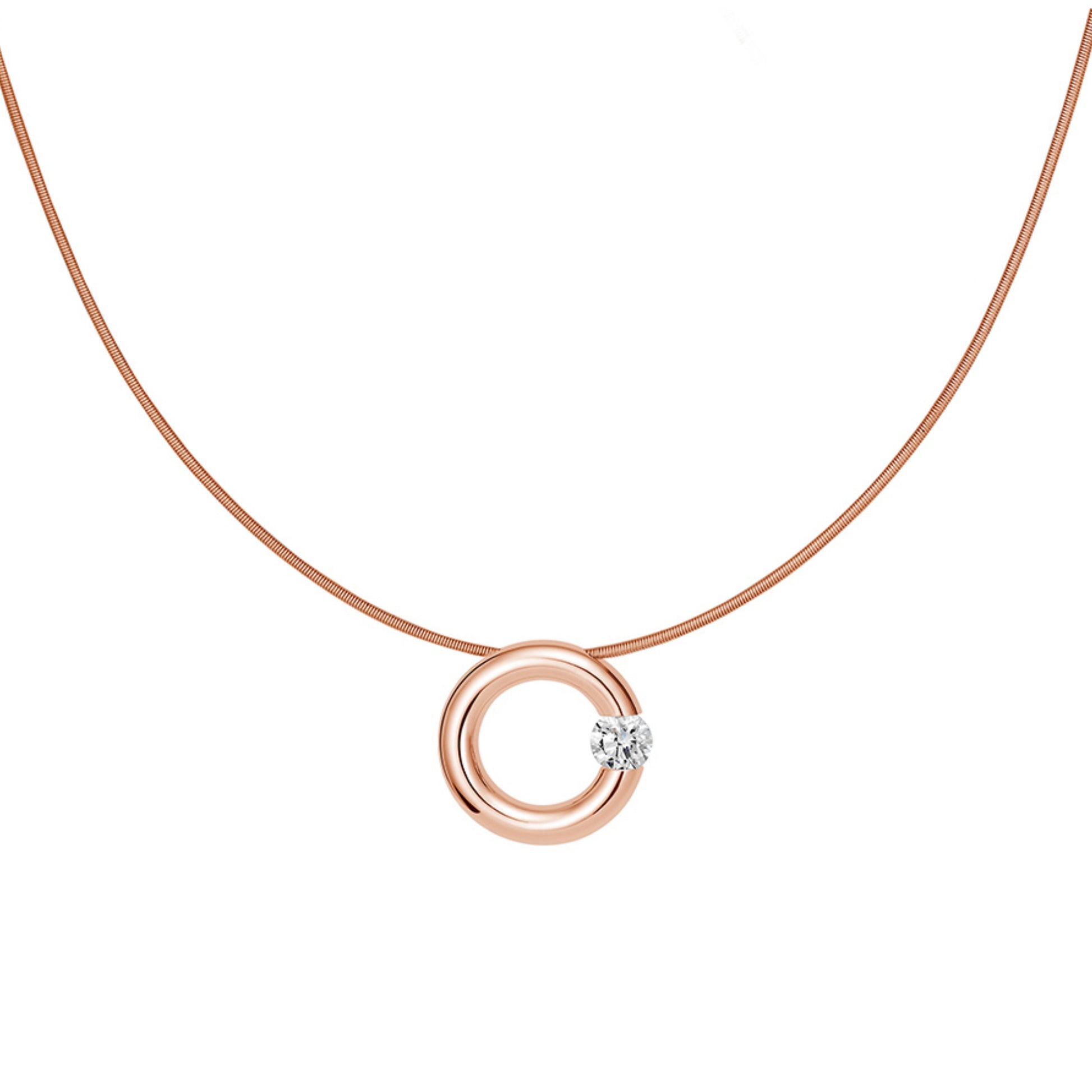 Spannring® Anhänger  von Niessing (N353924-14mm-0.16ct-gloss-cr)