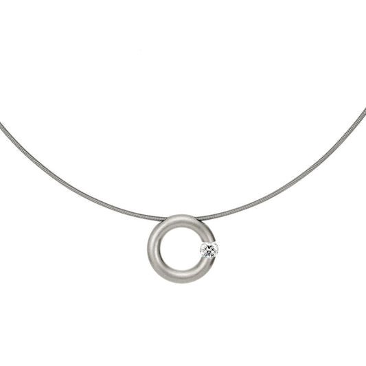 Spannring® Anhänger  • Diamant von Niessing (N353924-14mm-0.16ct-satin-fg)
