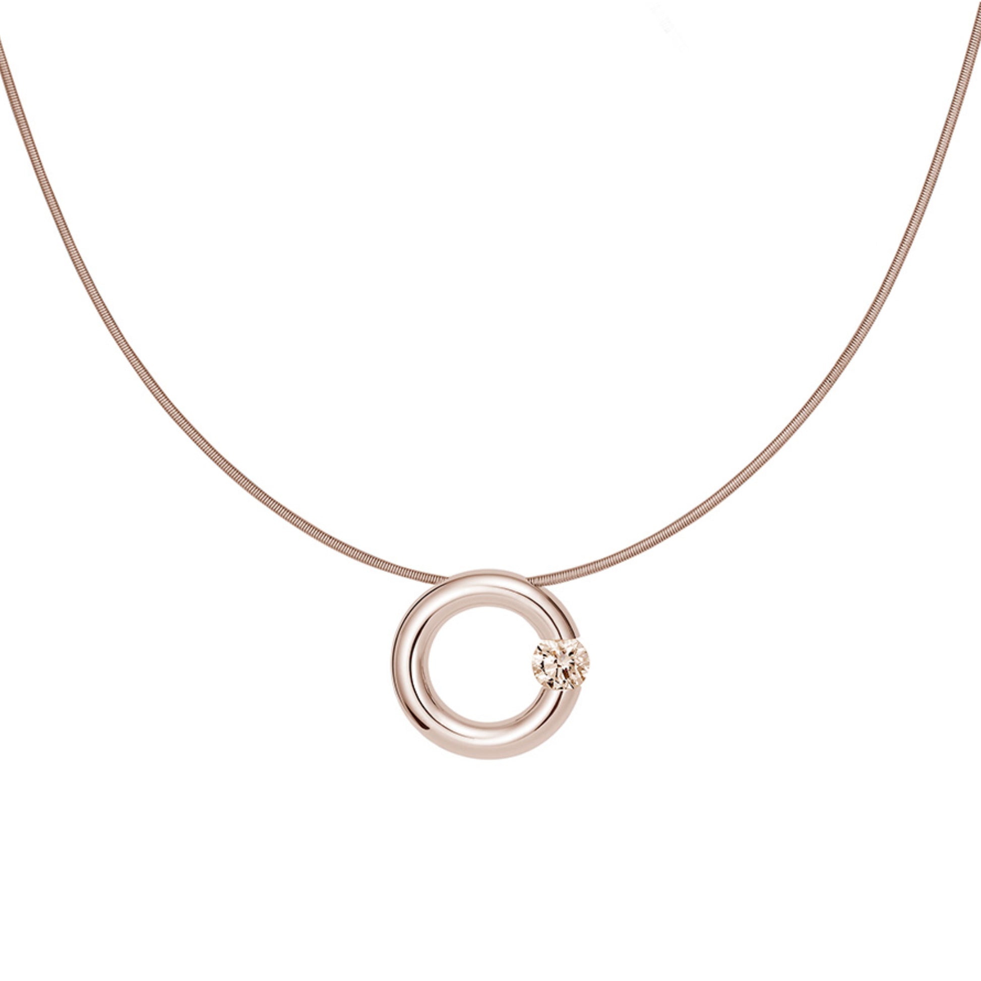 Spannring® Anhänger  • Diamant von Niessing (N353924-15mm-0.25ct-cinnamon-gloss-rw)