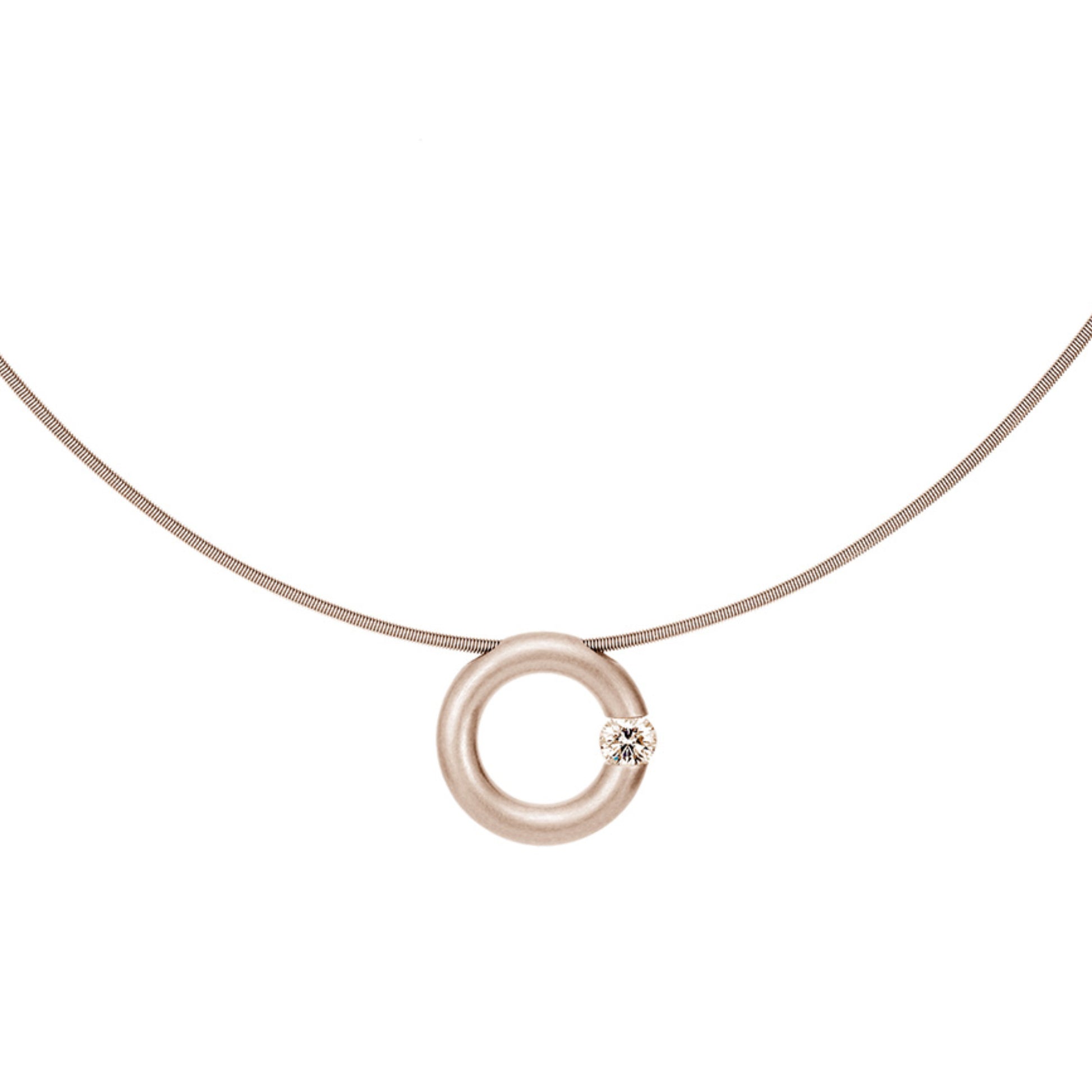 Spannring® Anhänger  • Diamant von Niessing (N353924-15mm-0.25ct-cinnamon-satin-rw)