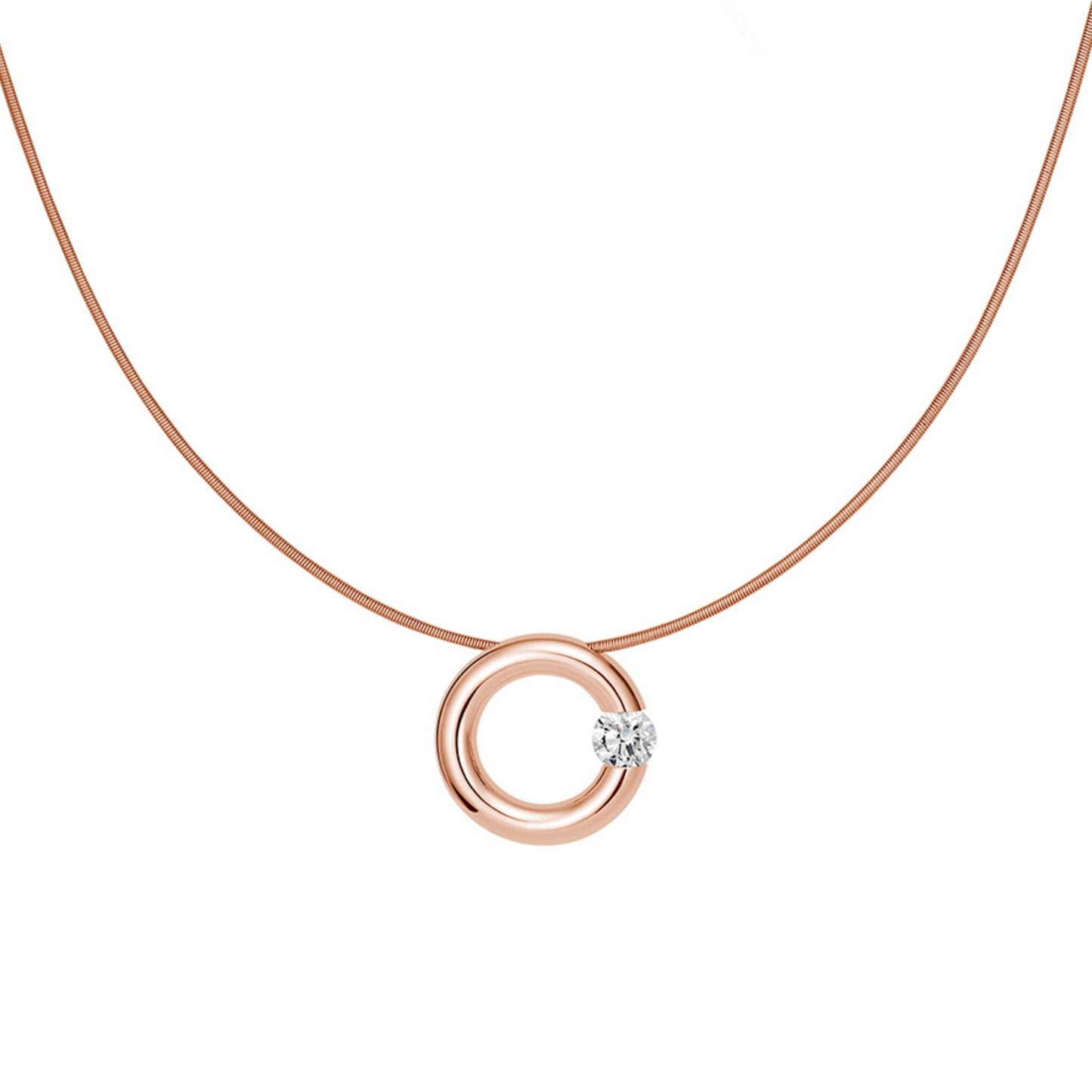 Spannring® Anhänger  von Niessing (N353924-15mm-0.25ct-gloss-cr)