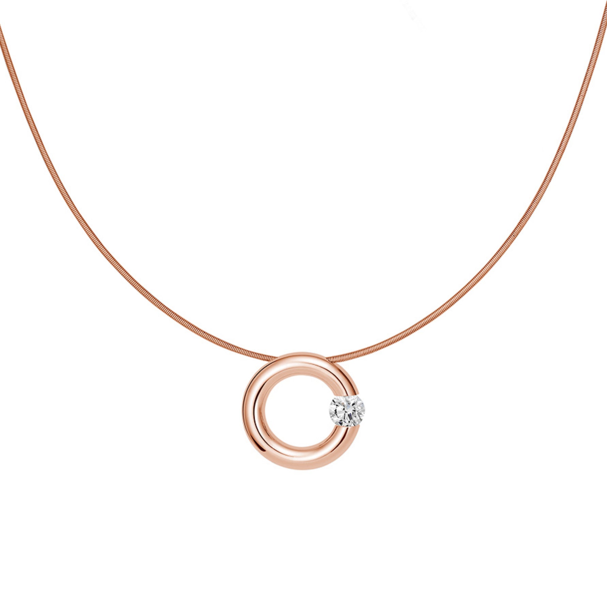 Spannring® Anhänger  von Niessing (N353924-15mm-0.25ct-gloss-cr)