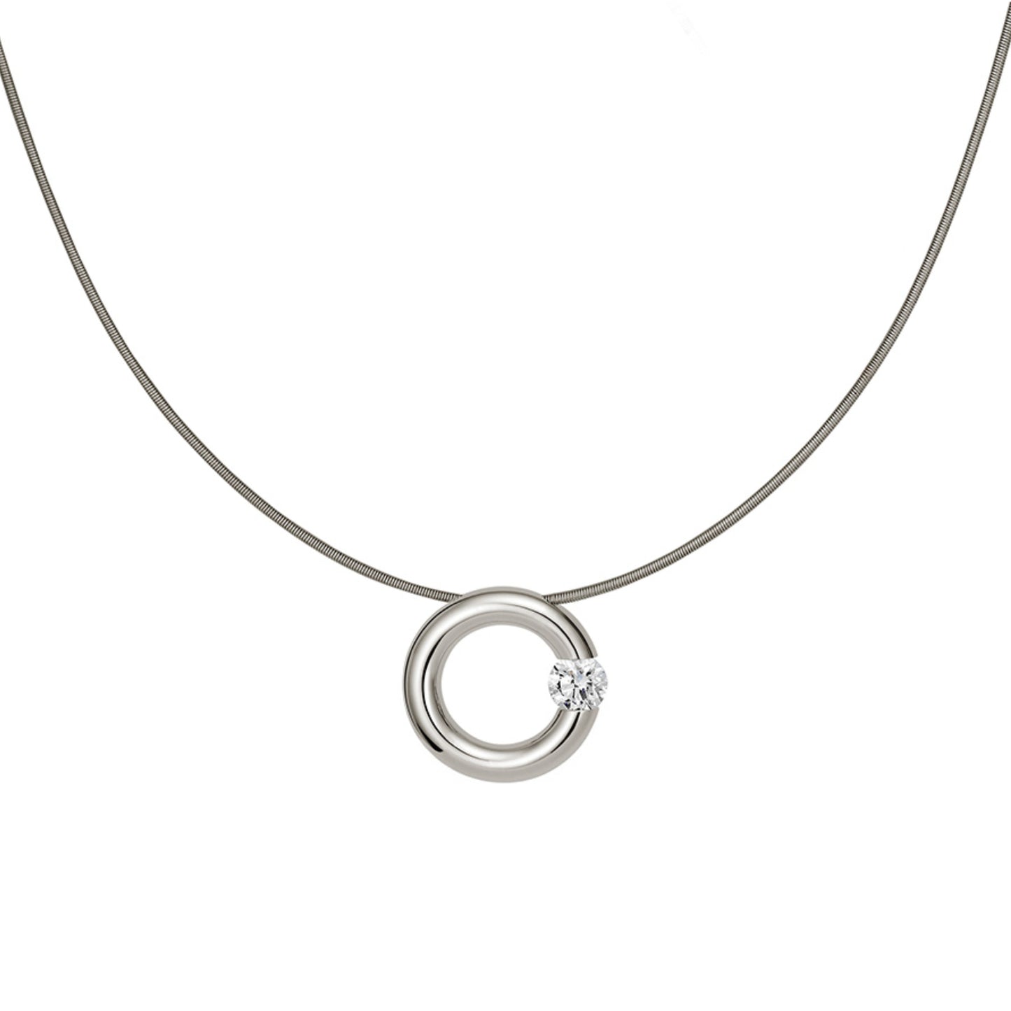 Spannring® Anhänger  • Diamant von Niessing (N353924-15mm-0.25ct-gloss-fg)