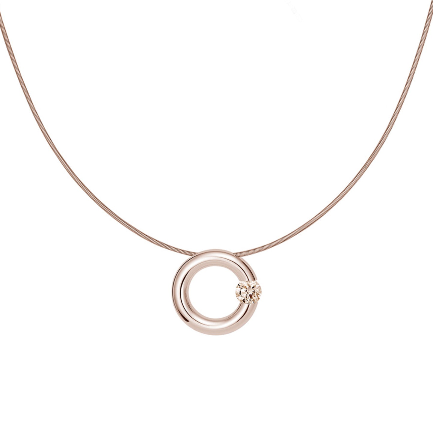 Spannring® Anhänger  • Diamant von Niessing (N353924-16mm-0.4ct-cinnamon-gloss-rw)