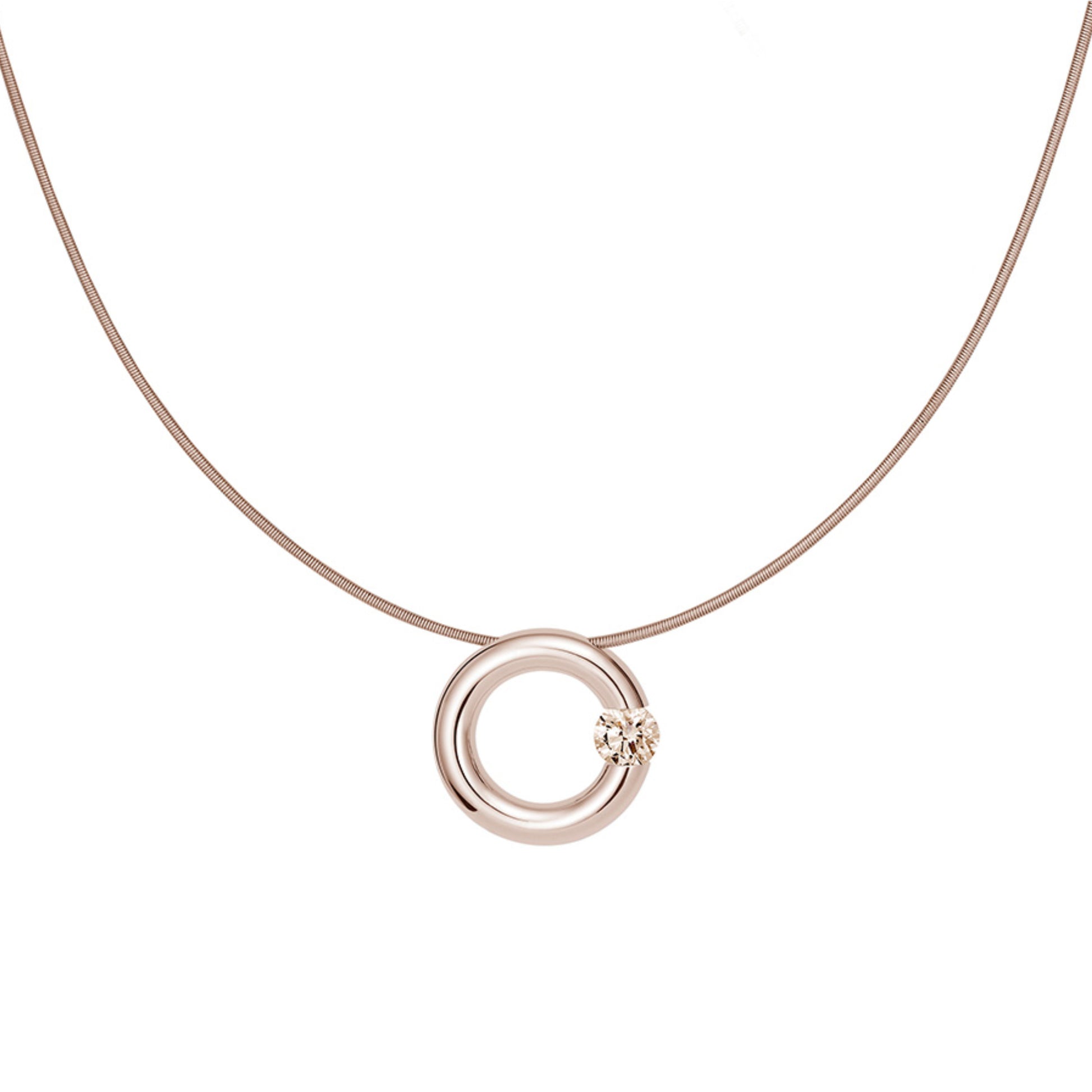 Spannring® Anhänger  • Diamant von Niessing (N353924-16mm-0.4ct-cinnamon-gloss-rw)