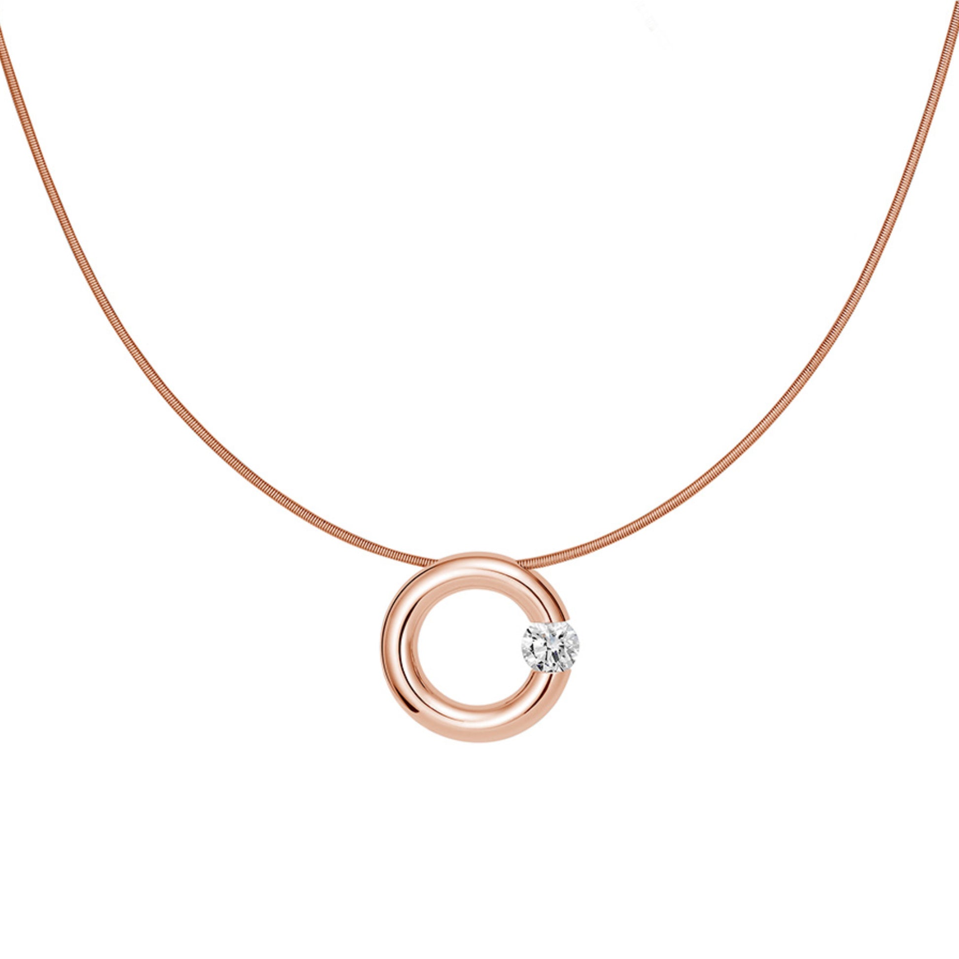 Spannring® Anhänger  von Niessing (N353924-16mm-0.4ct-gloss-cr)