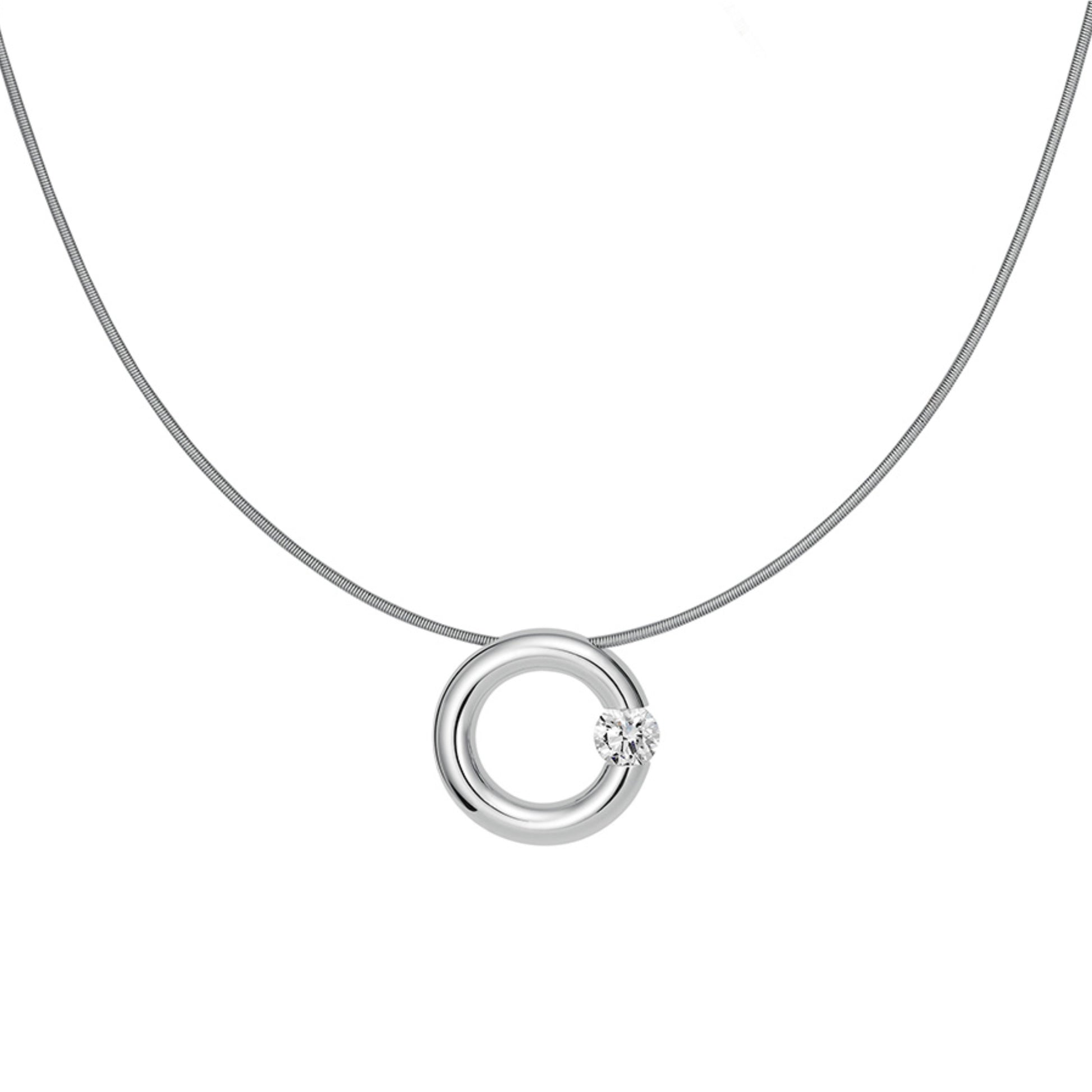 Spannring® Anhänger , Platin • Diamant von Niessing (N353924-16mm-0.4ct-gloss-pt)