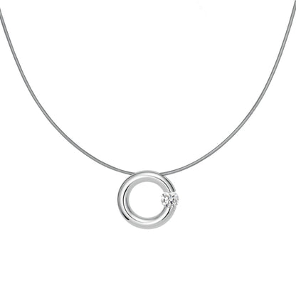 Spannring® Anhänger , Platin • Diamant von Niessing (N353924-16mm-0.4ct-gloss-pt)