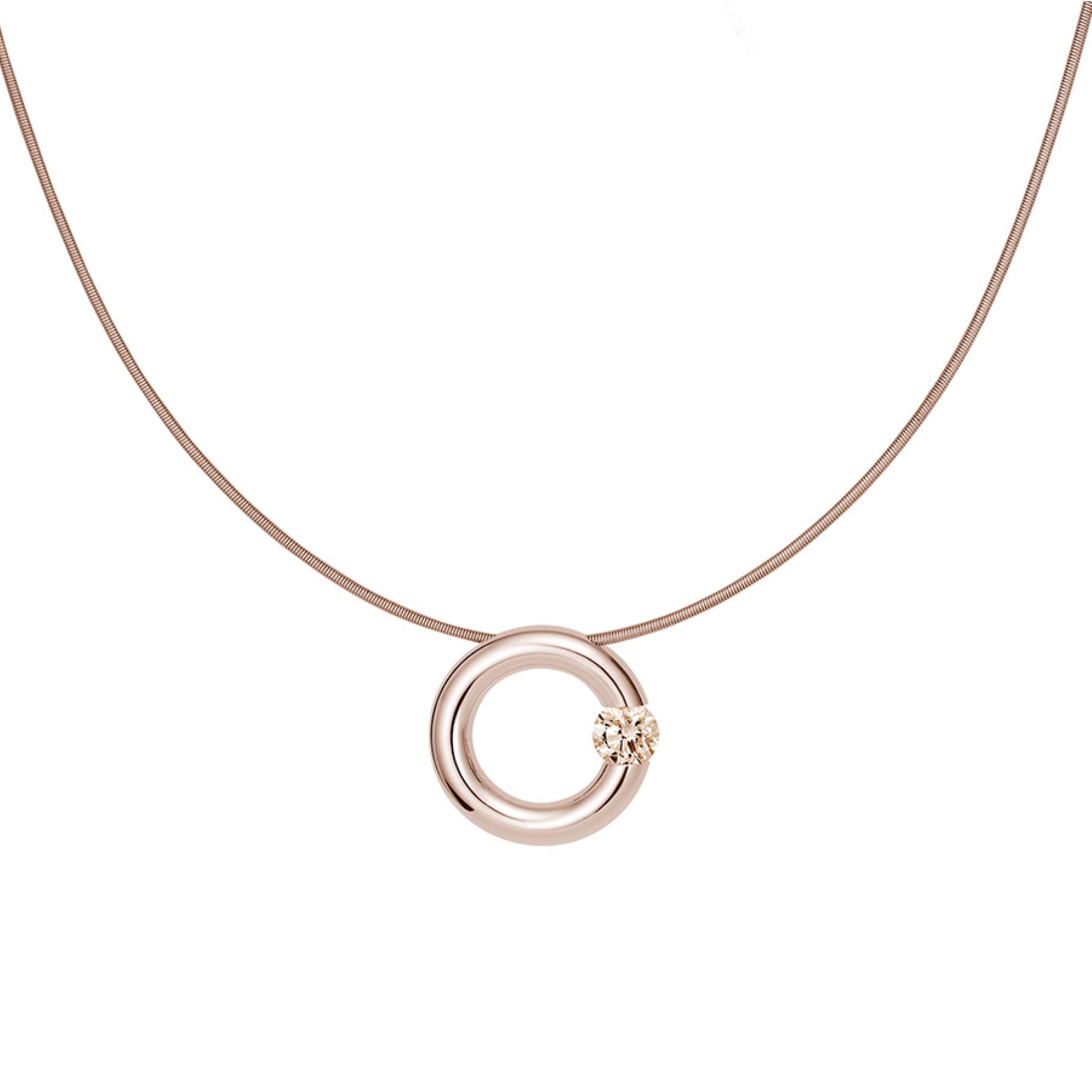 Spannring® Anhänger  • Diamant von Niessing (N353924-17mm-0.5ct-cinnamon-gloss-rw)