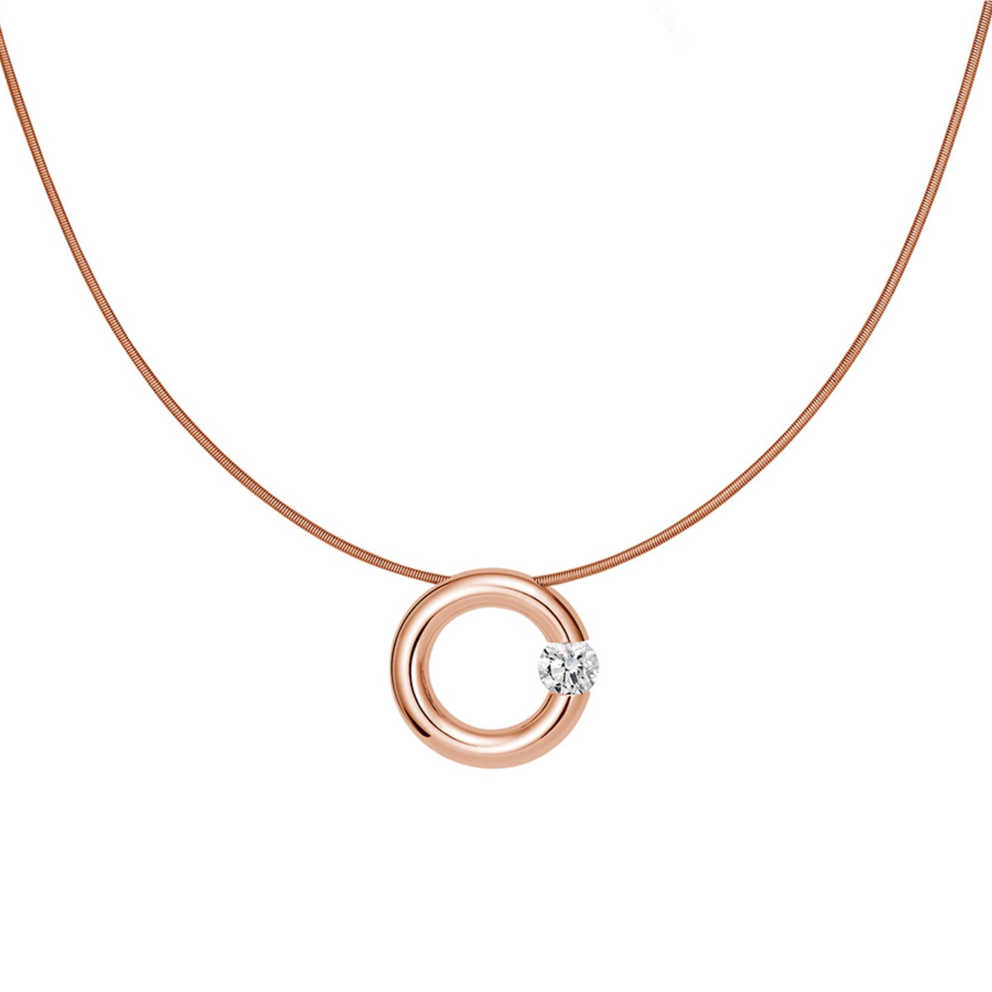 Spannring® Anhänger  von Niessing (N353924-17mm-0.5ct-gloss-cr)