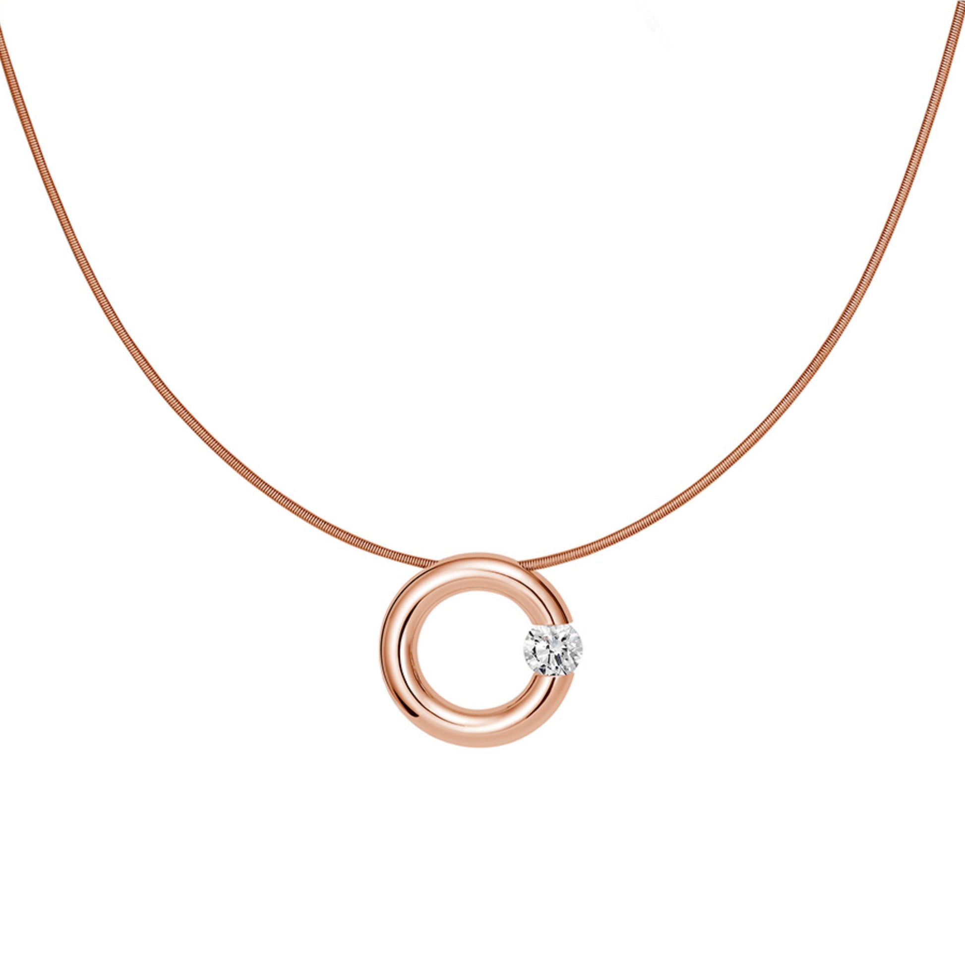 Spannring® Anhänger  von Niessing (N353924-17mm-0.5ct-gloss-cr)