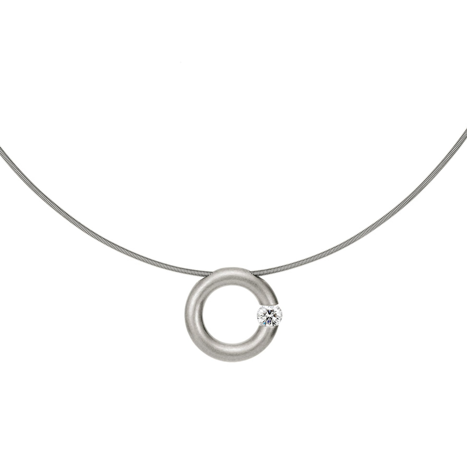 Spannring® Anhänger  • Diamant von Niessing (N353924-17mm-0.5ct-satin-fg)