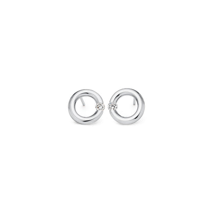 Spannring® Ohrstecker , Platin • Diamant von Niessing (N354924-10mm-0.08ct-gloss-pt)