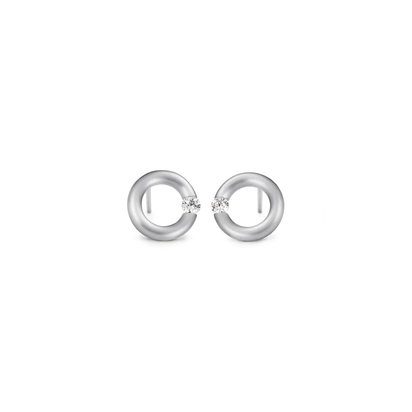 Spannring® Ohrstecker , Platin • Diamant von Niessing (N354924-10mm-0.08ct-satin-pt)