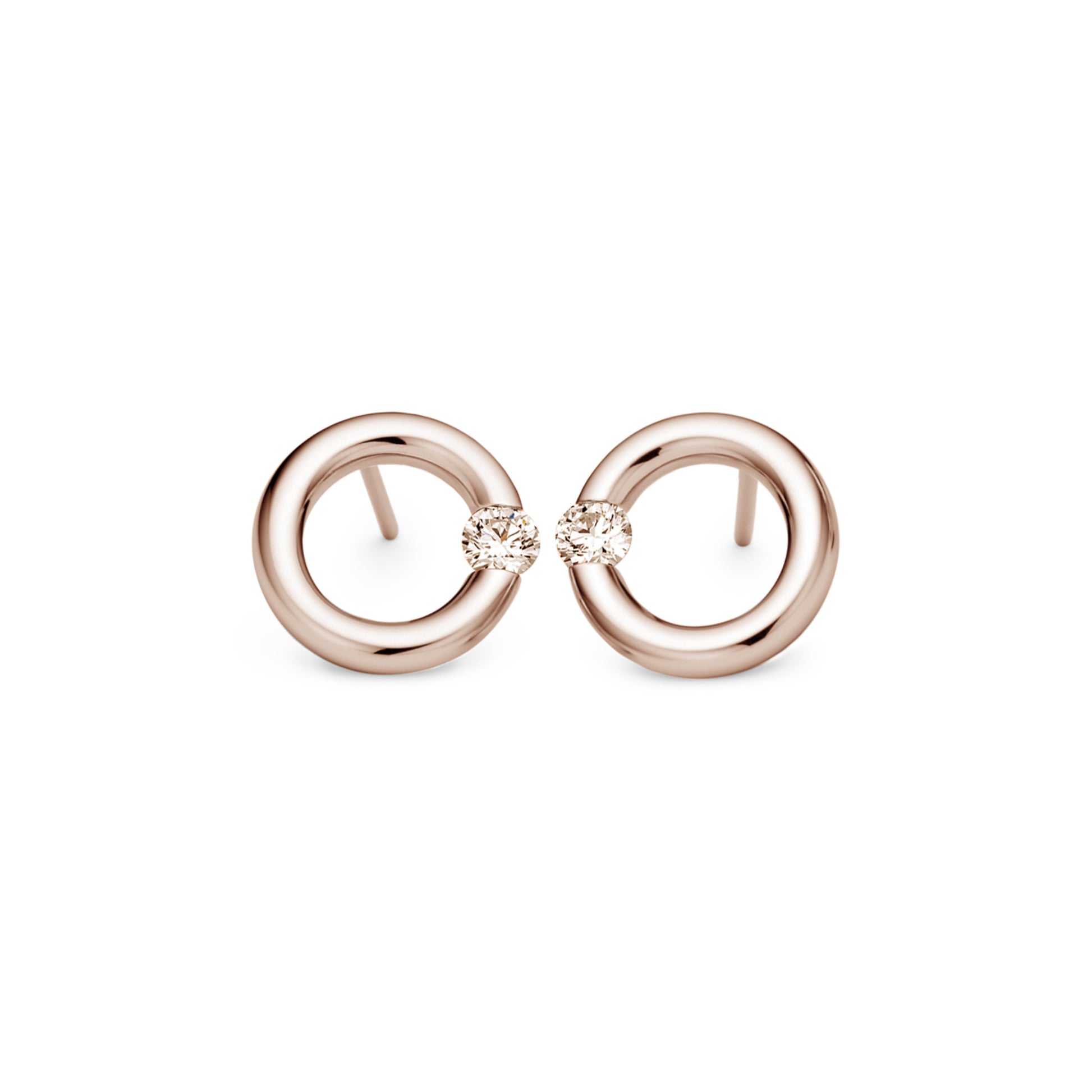 Spannring® Ohrstecker  • Diamant von Niessing (N354924-12mm-0.16ct-cinnamon-gloss-rw)