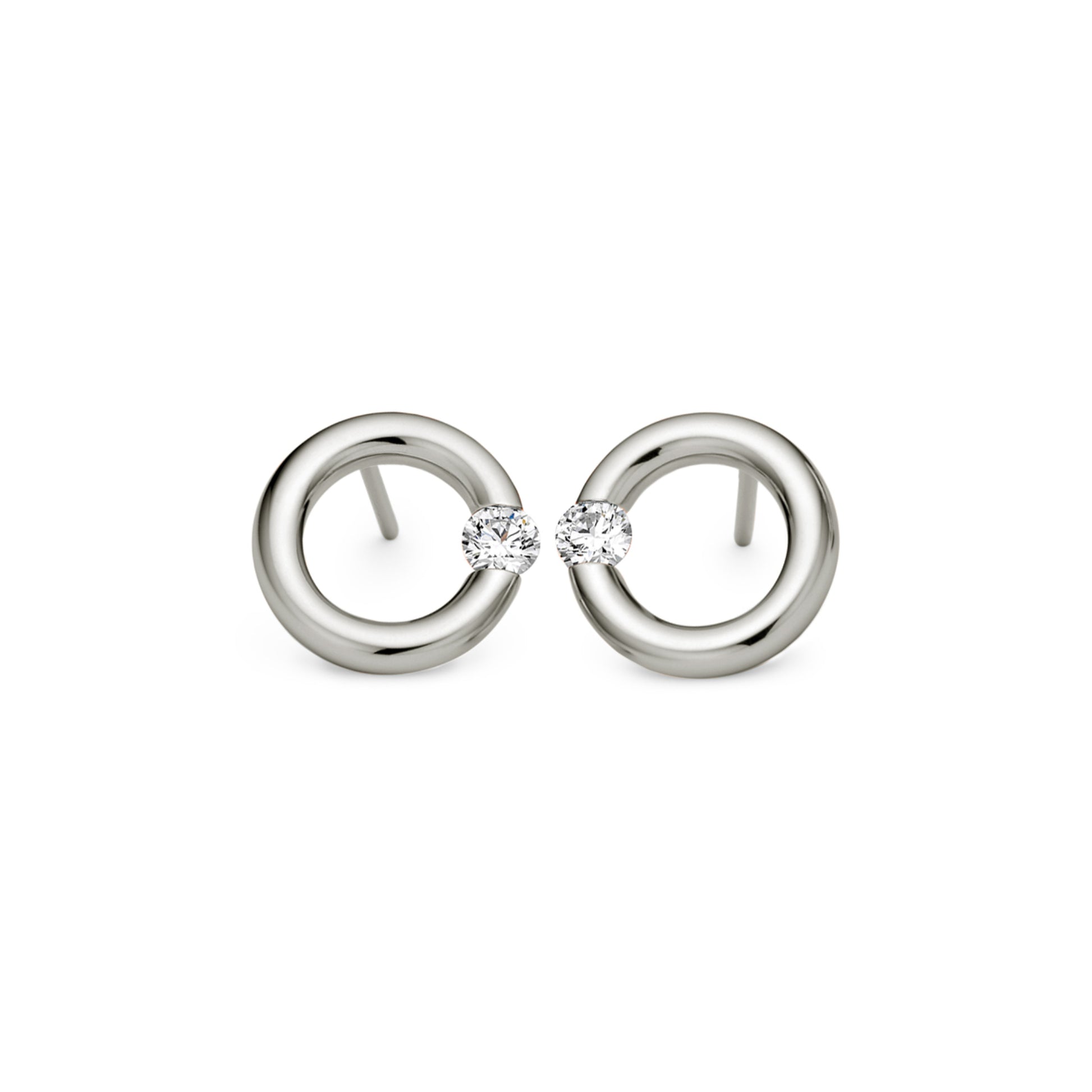 Spannring® Ohrstecker  • Diamant von Niessing (N354924-12mm-0.16ct-gloss-fg)