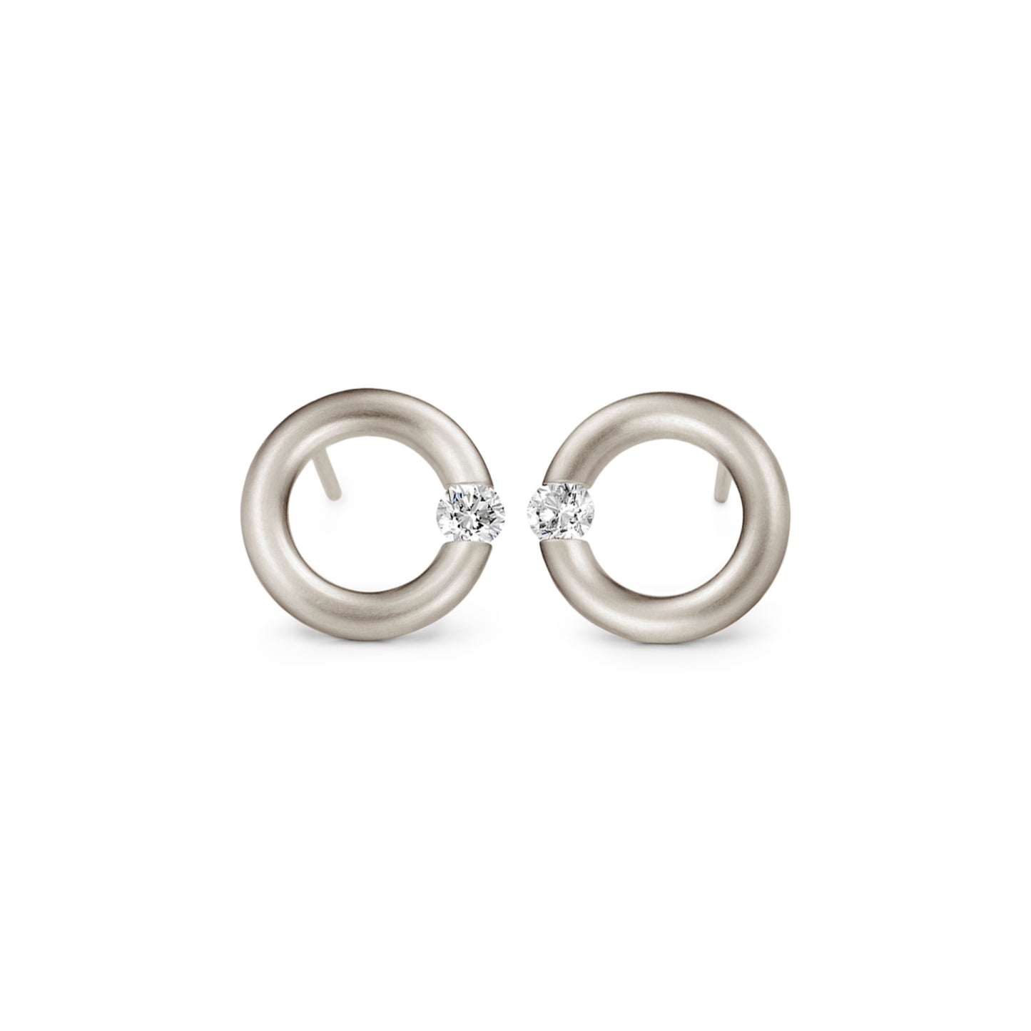 Spannring® Ohrstecker  • Diamant von Niessing (N354924-12mm-0.16ct-satin-fg)