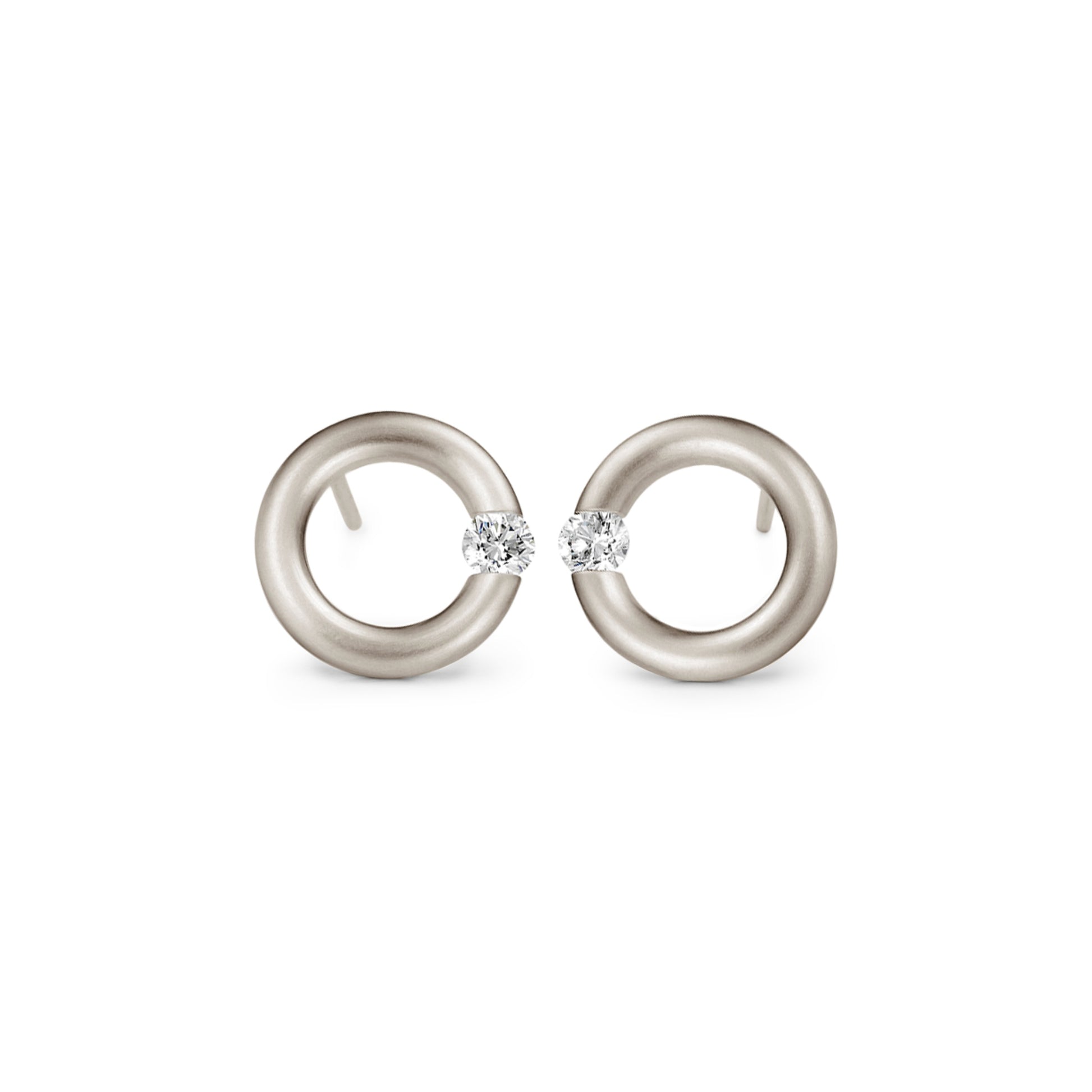 Spannring® Ohrstecker  • Diamant von Niessing (N354924-12mm-0.16ct-satin-fg)