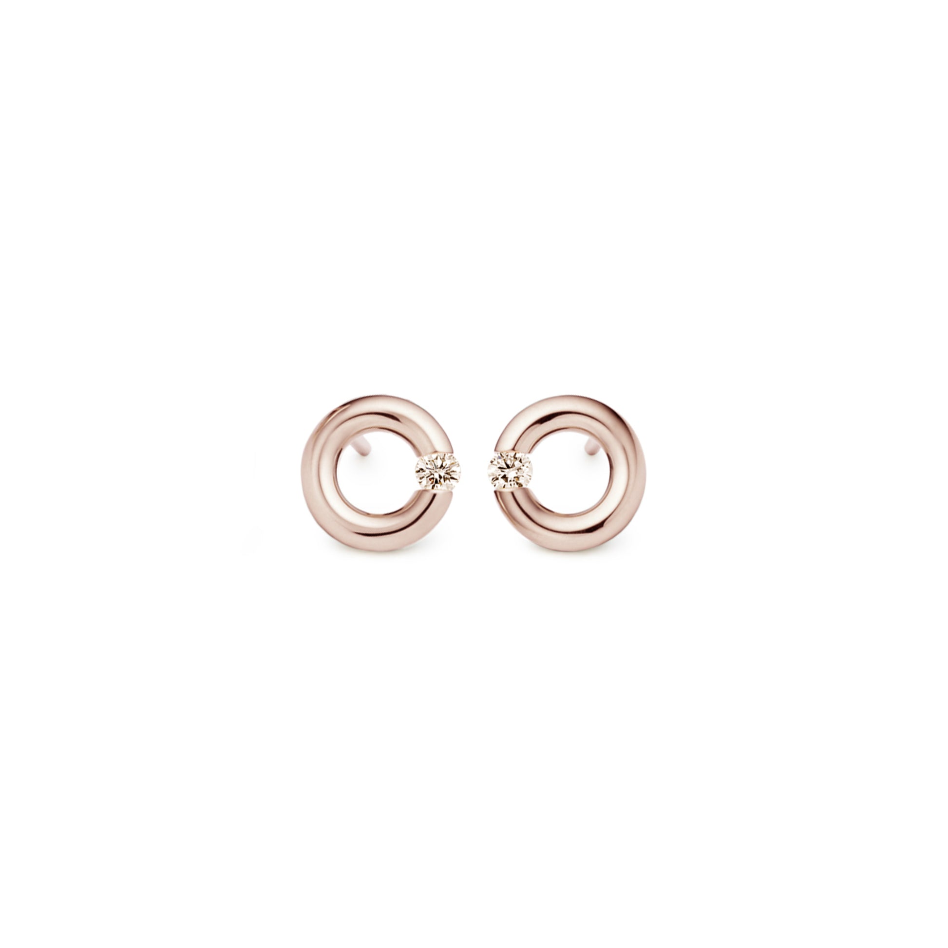 Spannring® Ohrstecker  • Diamant von Niessing (N354924-8mm-0.05ct-cinnamon-gloss-rw)