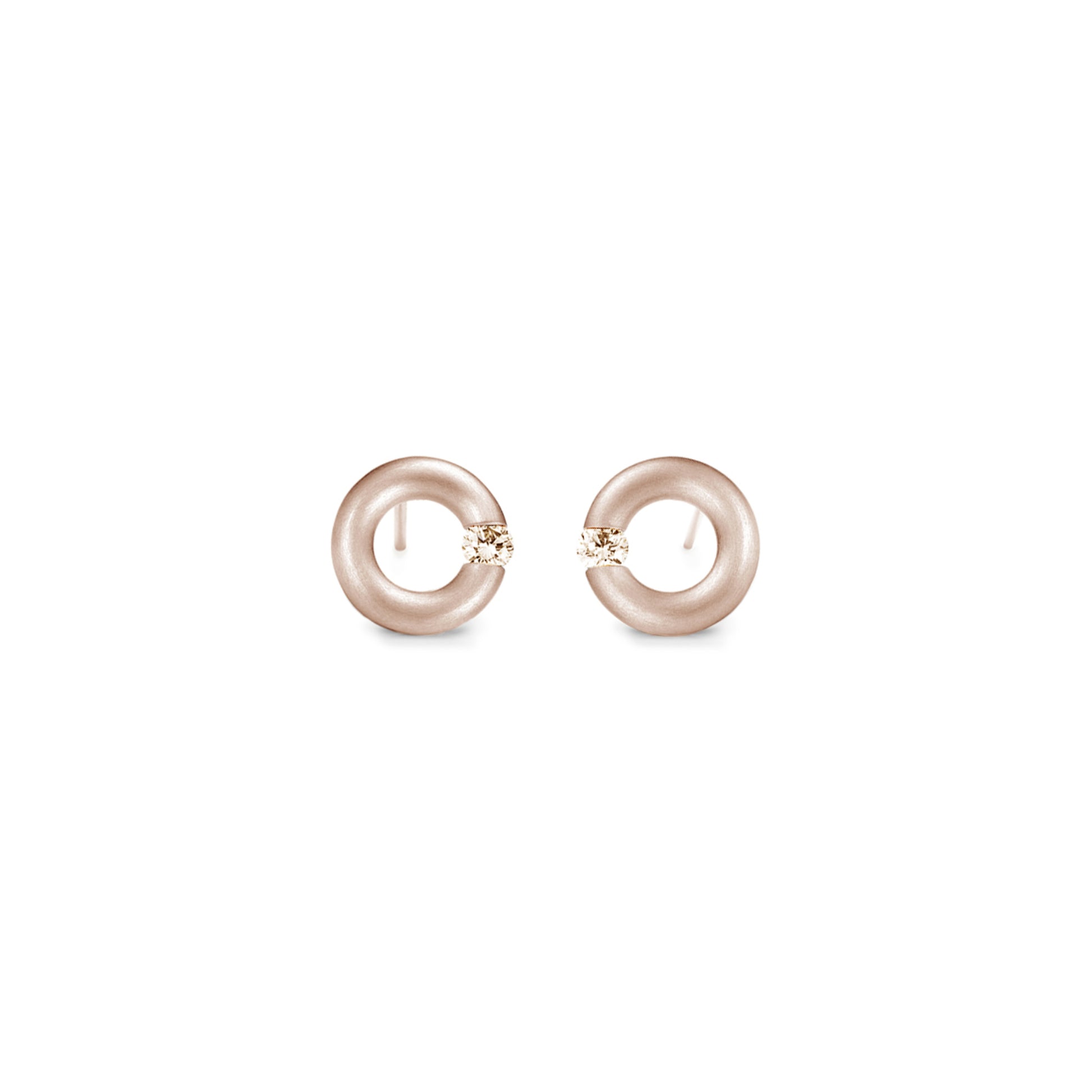 Spannring® Ohrstecker  • Diamant von Niessing (N354924-8mm-0.05ct-cinnamon-satin-rw)