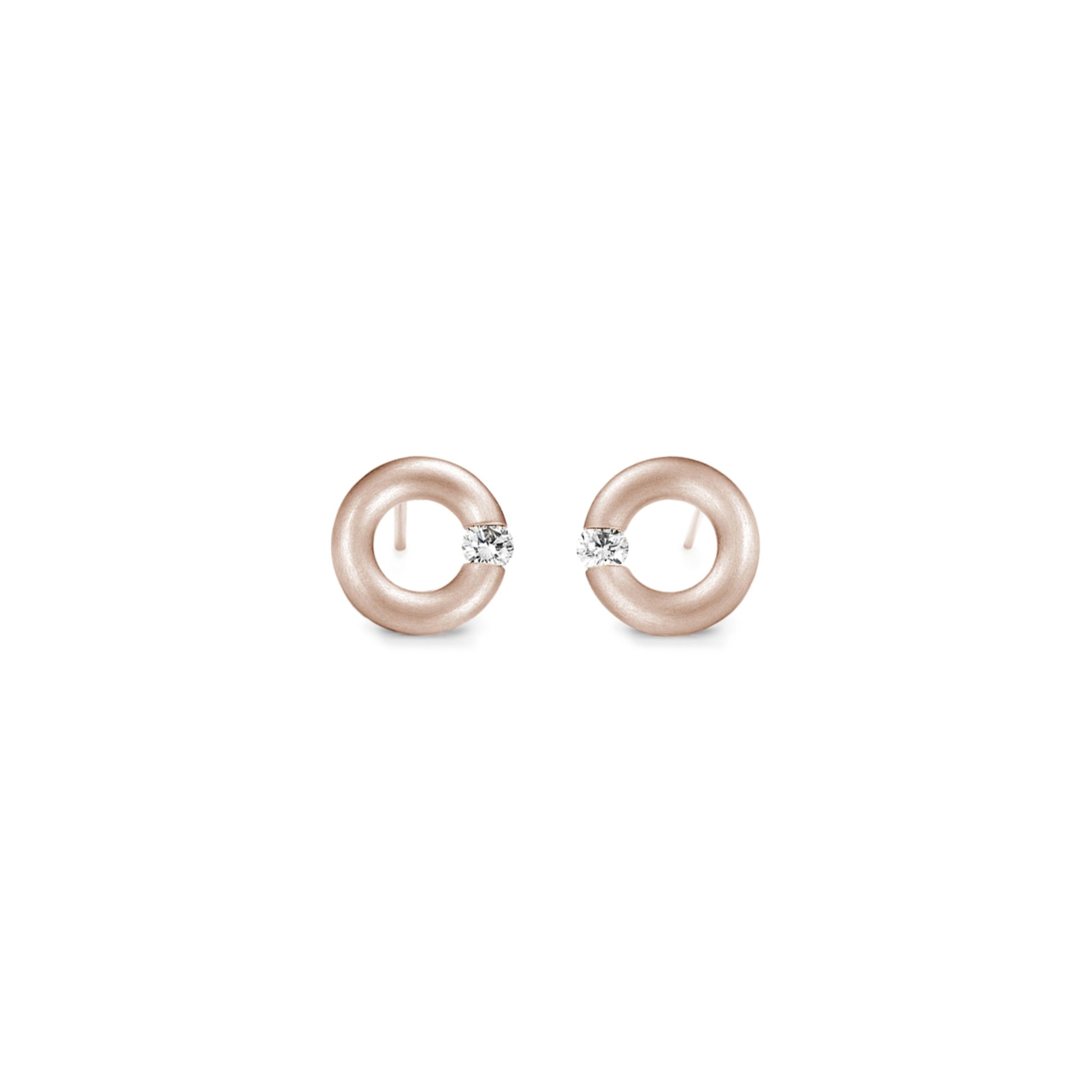 Spannring® Ohrstecker  • Diamant von Niessing (N354924-8mm-0.05ct-satin-rw)