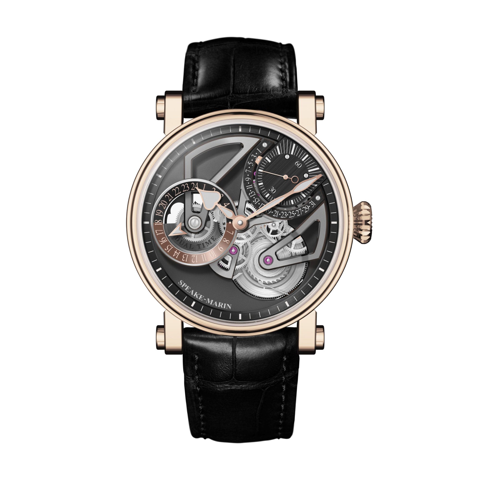 Speake-Marin Dual Time Red Gold (423809250) aus Rotgold, Leder