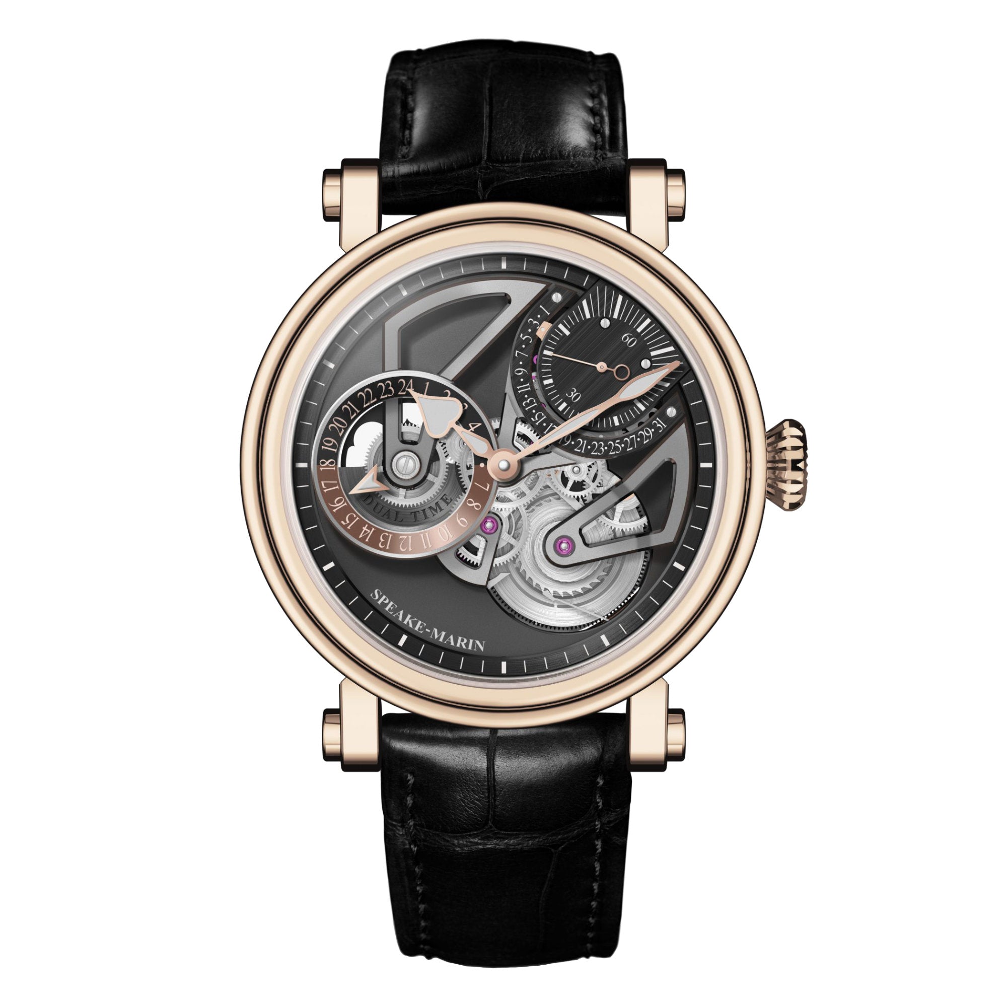 Speake-Marin Dual Time Red Gold (424209250) aus Rotgold, Leder