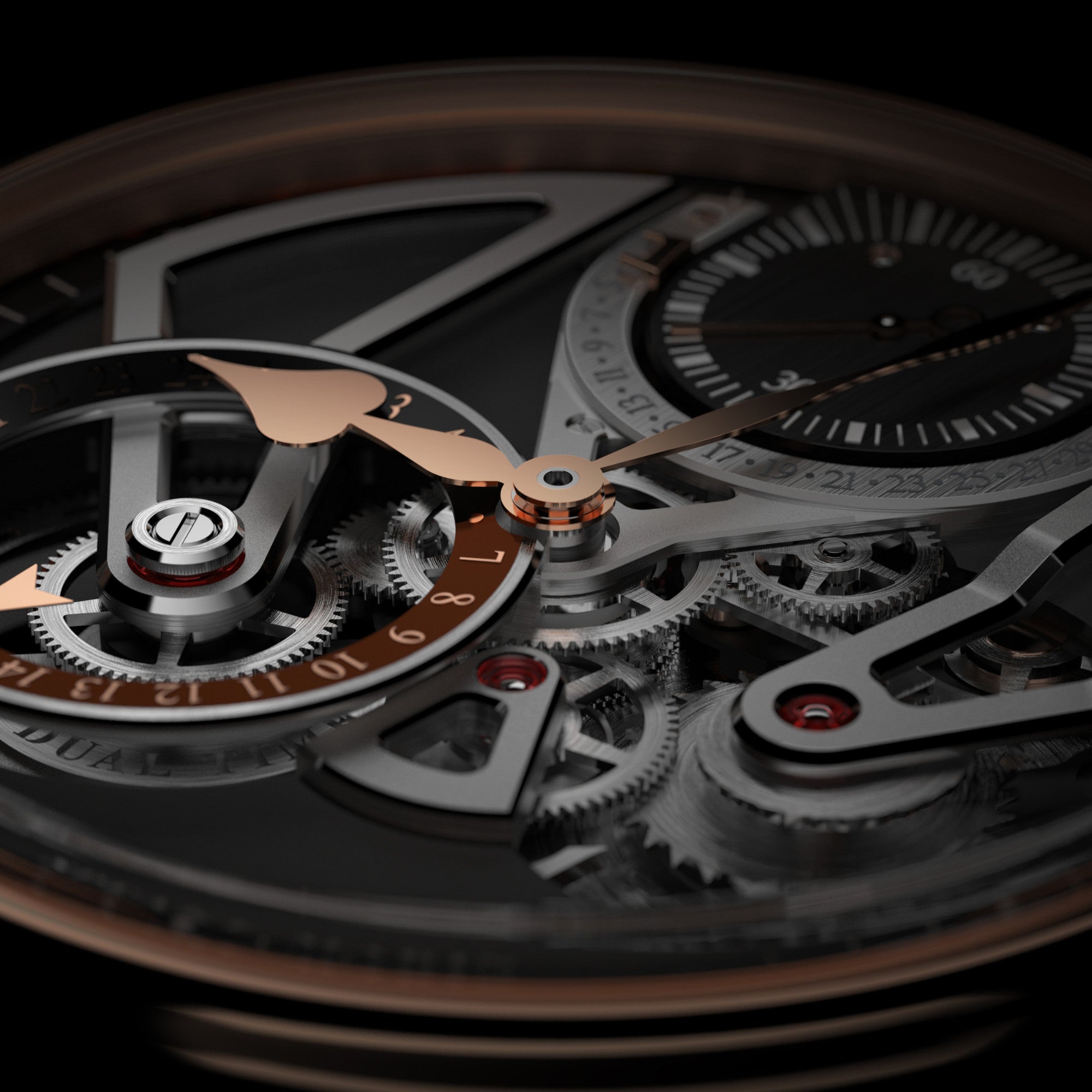 Speake-Marin Dual Time Red Gold (424209250) aus Rotgold, Leder