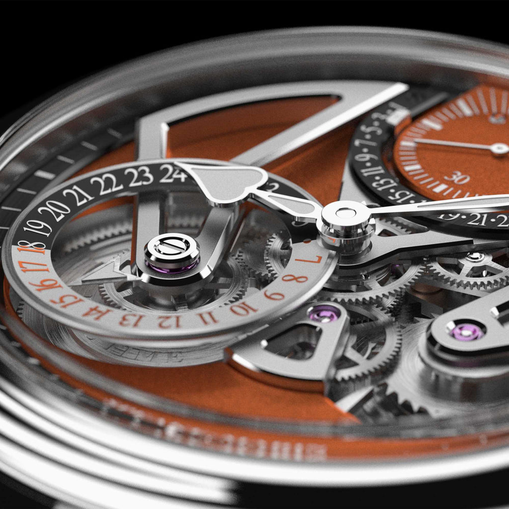 Speake-Marin Dual Time Terracotta (414209020) aus Titan mit Saphir