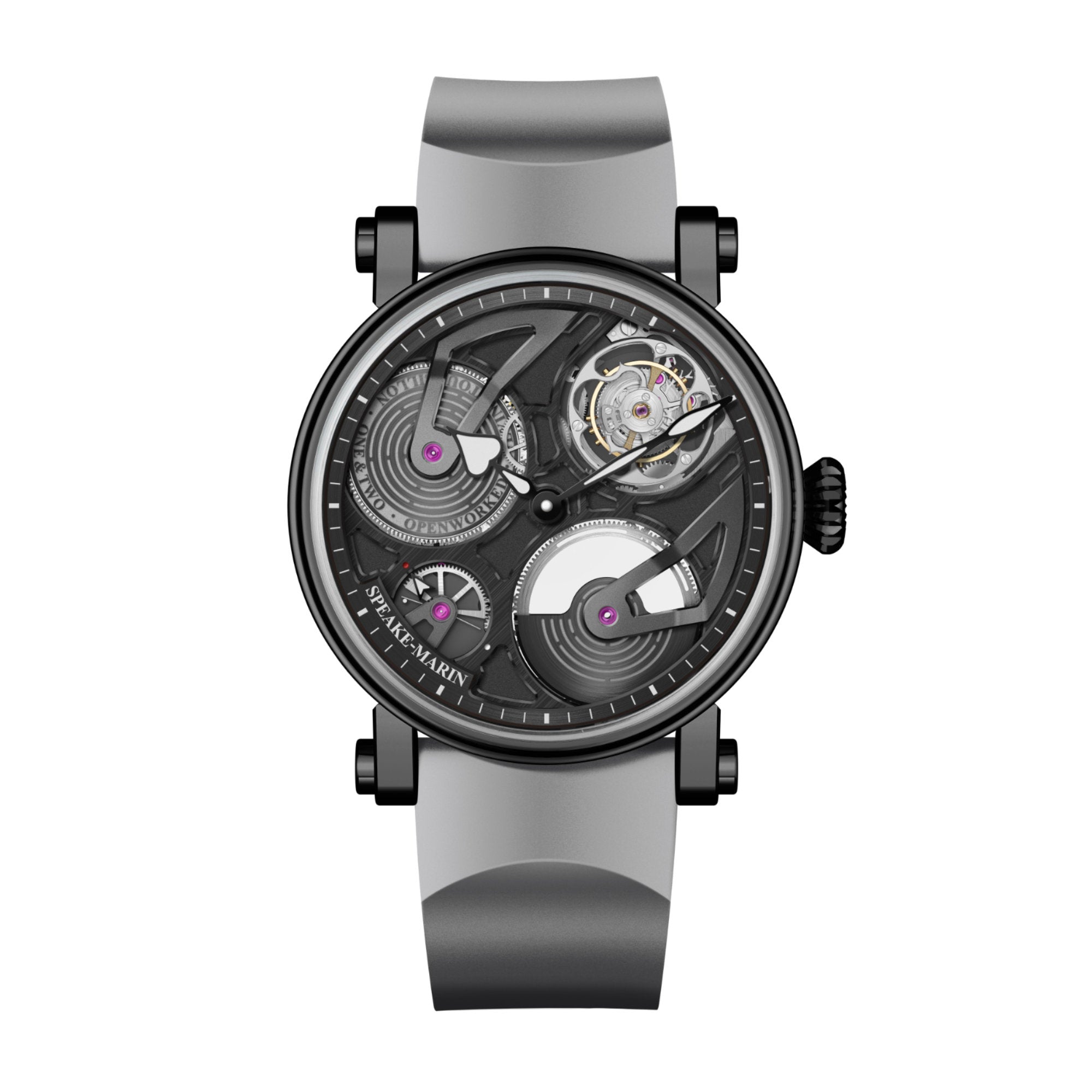 Speake-Marin Openworked Tourbillon Black DLC (413811040) aus Titan mit Rubin