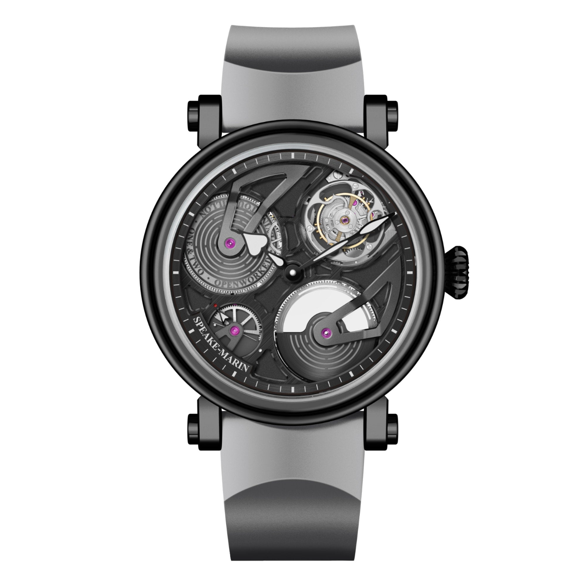 Speake-Marin Openworked Tourbillon Black DLC (414211040) aus Titan mit Rubin
