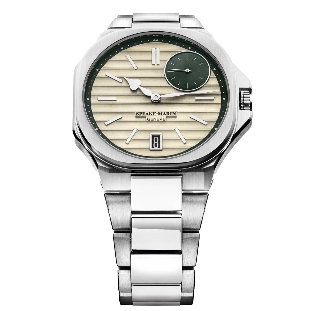 Speake-Marin Ripples Dune Date (604018120) aus Edelstahl mit Rubin