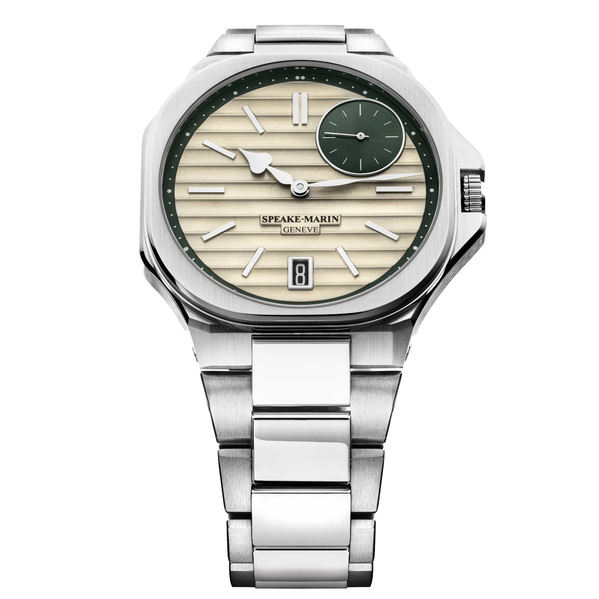 Ripples Dune Date, Edelstahl • Rubin von Speake-Marin (604018120)