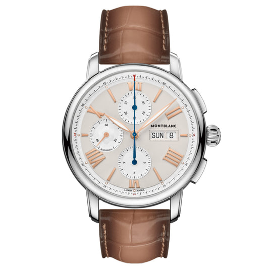 Star Legacy Chronograph Day & Date, Edelstahl • Perlmutt • Saphir von Montblanc (126080)