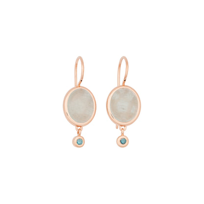 Sushi Ohrschmuck, Roségold • Aquamarin • Diamant von Bron (8OR4862AQCIBR)