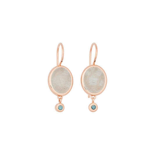 Sushi Ohrschmuck, Roségold • Aquamarin • Diamant von Bron (8OR4862AQCIBR)