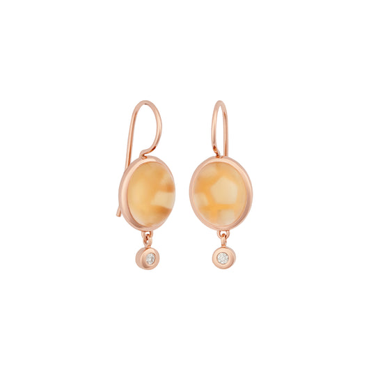 Sushi Ohrschmuck, Roségold • Diamant • Citrin von Bron (8OR4862CICBR)